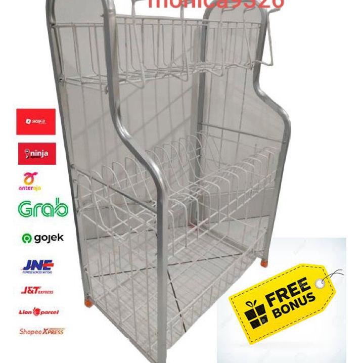 Giá Nhôm 3 Tầng Đựng Đĩa Tiện Dụng Cho Nhà Bếp | BigBuy360 - bigbuy360.vn