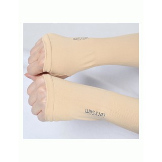 Găng tay chống nắng xỏ ngón Hàn Quốc LETS SLIM - Màu da (nude)