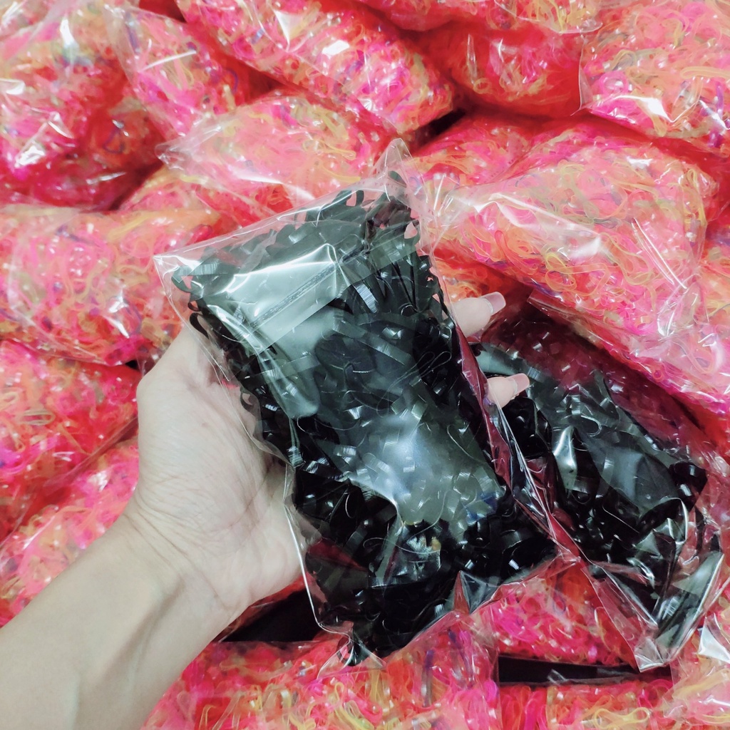 1 Lạng Chun Buộc Tóc Mix Màu Dùng 1 Lần