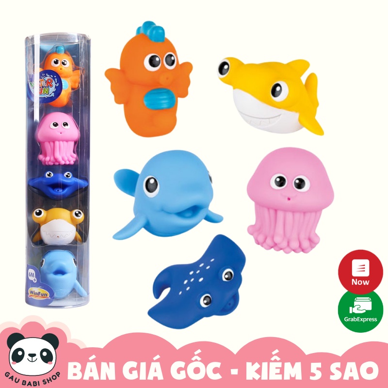 FREE SHIP !!! Set 5 món đồ chơi tắm phun nước Winfun 7120