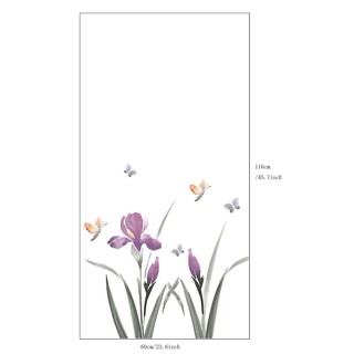Decal dán kính cao cấp - Hoa Bướm Tím ( 60x116 )-DK1050