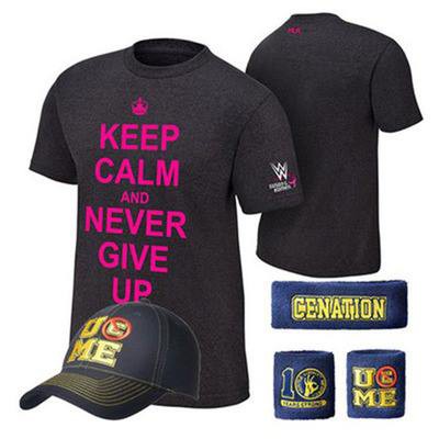 Combo Áo + Mũ + Băng Tay John Cena "Keep Calm And Never Give Up" đen