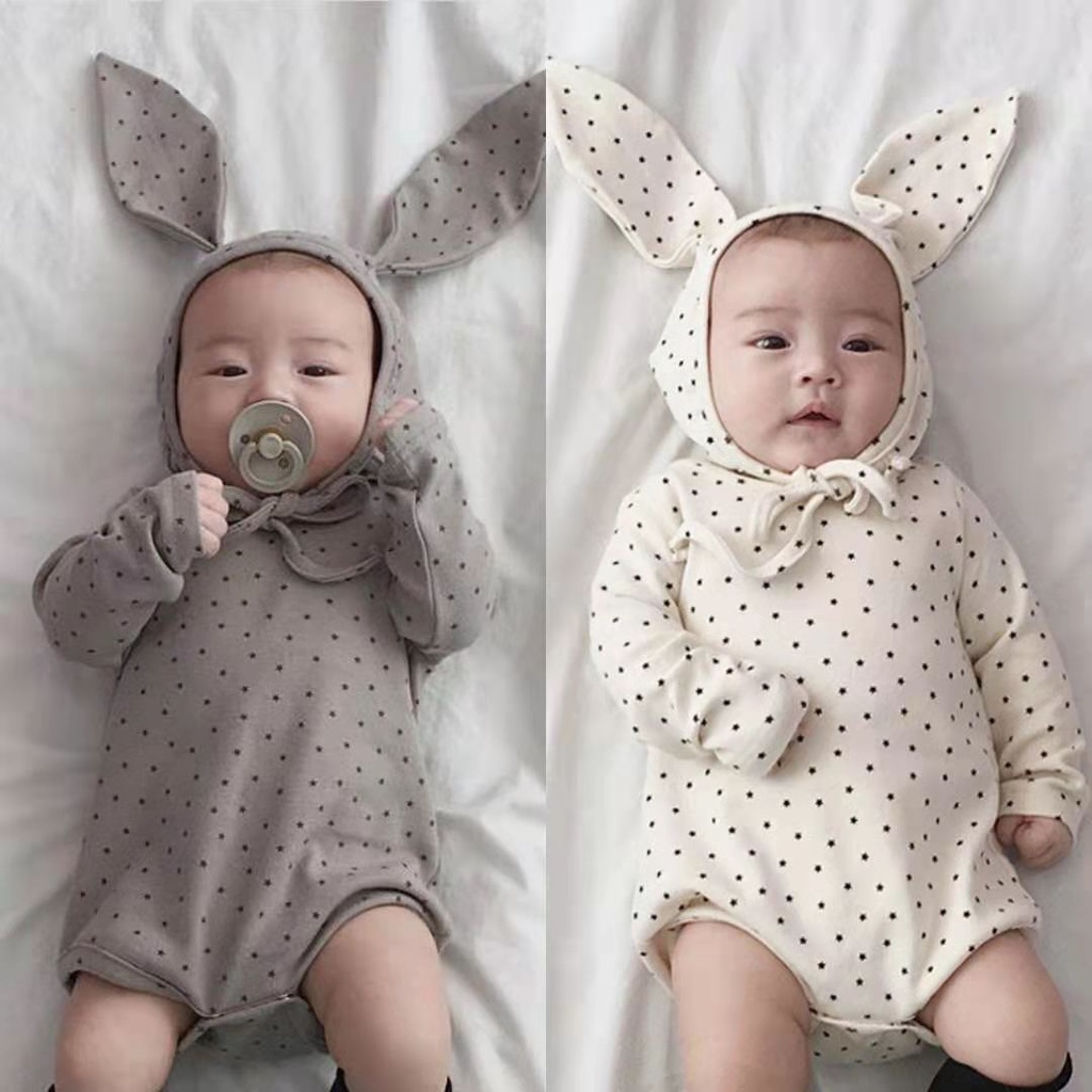 Áo liền quần tay dài phong cách đáng yêu cho trẻ sơ sinh 0 đến 18 tháng tuổi