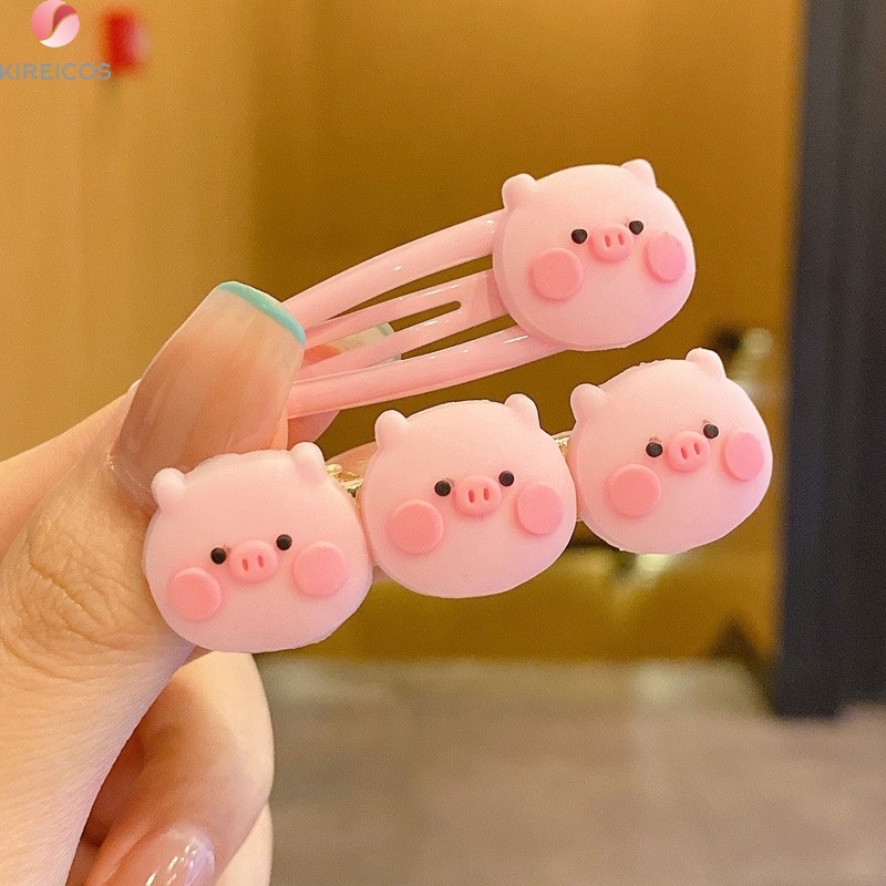 Kẹp Tóc Kẹp Mái Hình Bé Heo Màu Hồng Xinh Xắn Kute