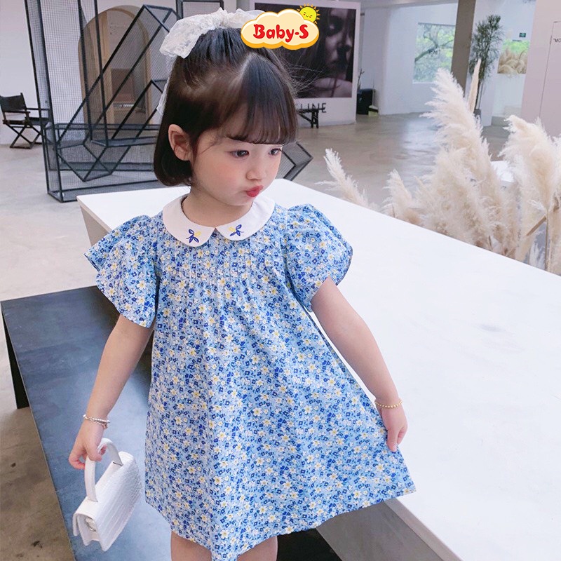 Váy hoa nhí cho bé gái, Đầm cho bé gái 7-28kg cánh tiên cổ thêu hoa siêu xinh Baby-S – SD091