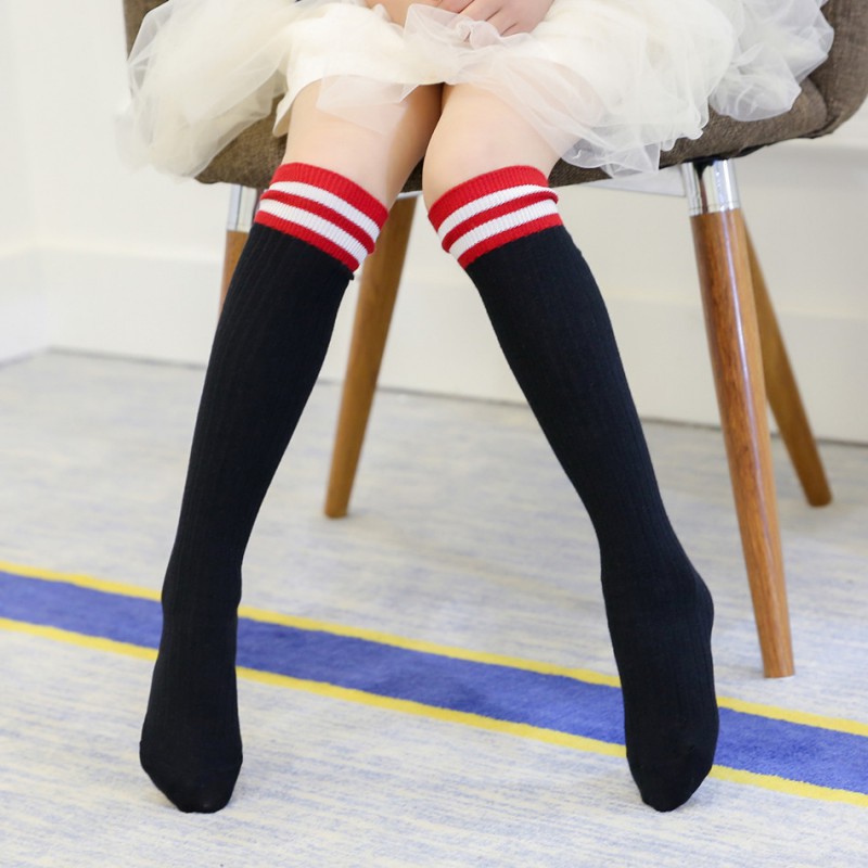 Tất thể thao dài bằng cotton mềm 6 màu tùy chọn cho trẻ em 1-3 tuổi