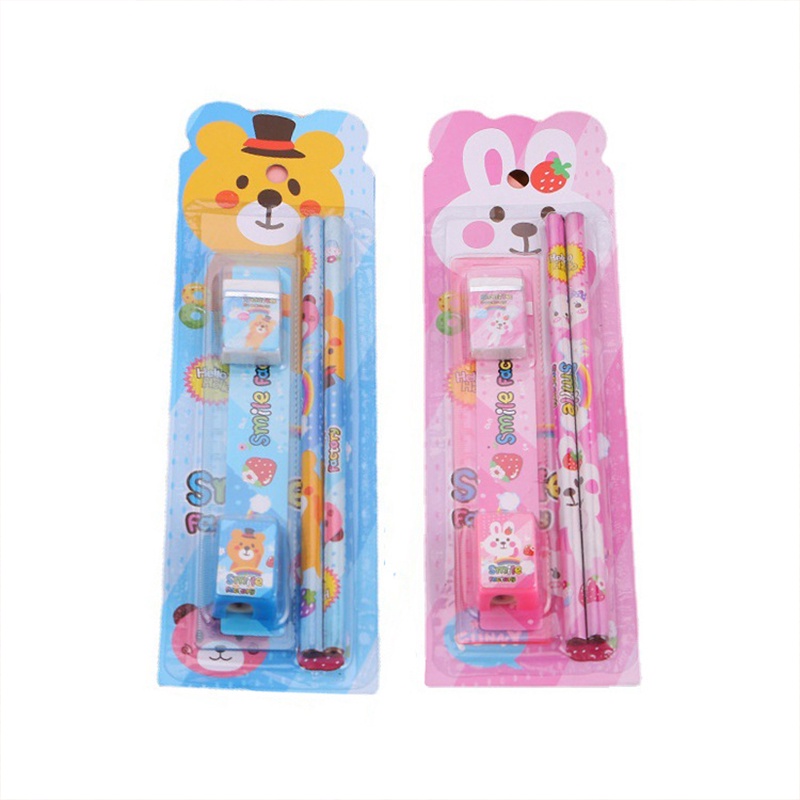 Bộ Bút Chì Với Thước Và Tẩy 2 Bút 1 Thước 1 Thước Kèm 1 Bút Chì Tẩy Tiện Dụng Dành Cho Học Sinh