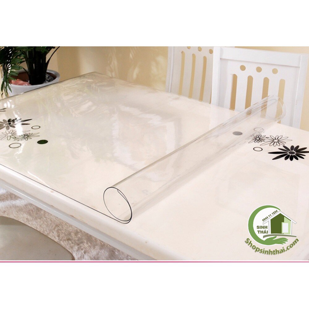 Miếng kính trải bàn nhựa PVC trong suốt loại mềm dẻo, chống thấm