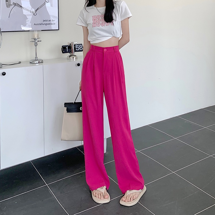 Quần Dài Lưng Cao Ống Rộng Thiết Kế Mới Thời Trang Mùa Hè Dành Cho Nữ