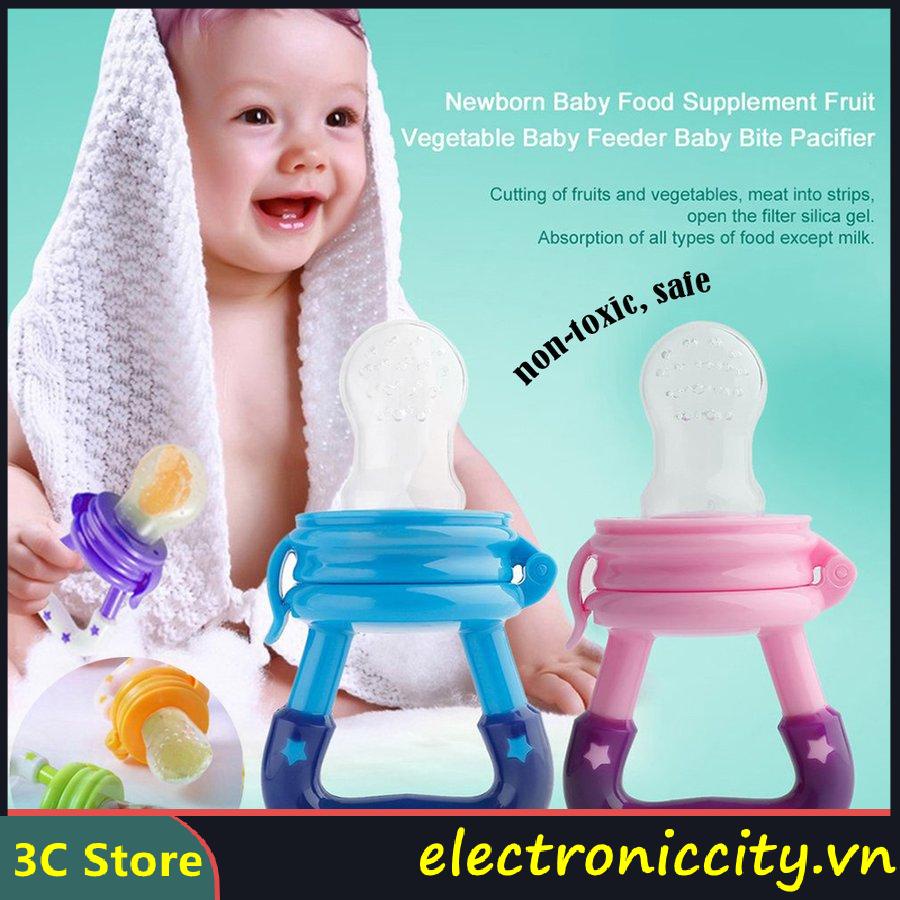 Bộ 3 núm ti giả ăn dặm trái cây rau củ quả cho bé sơ sinh