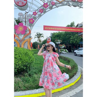 Set váy mẹ và bé Sofia hoa hồng