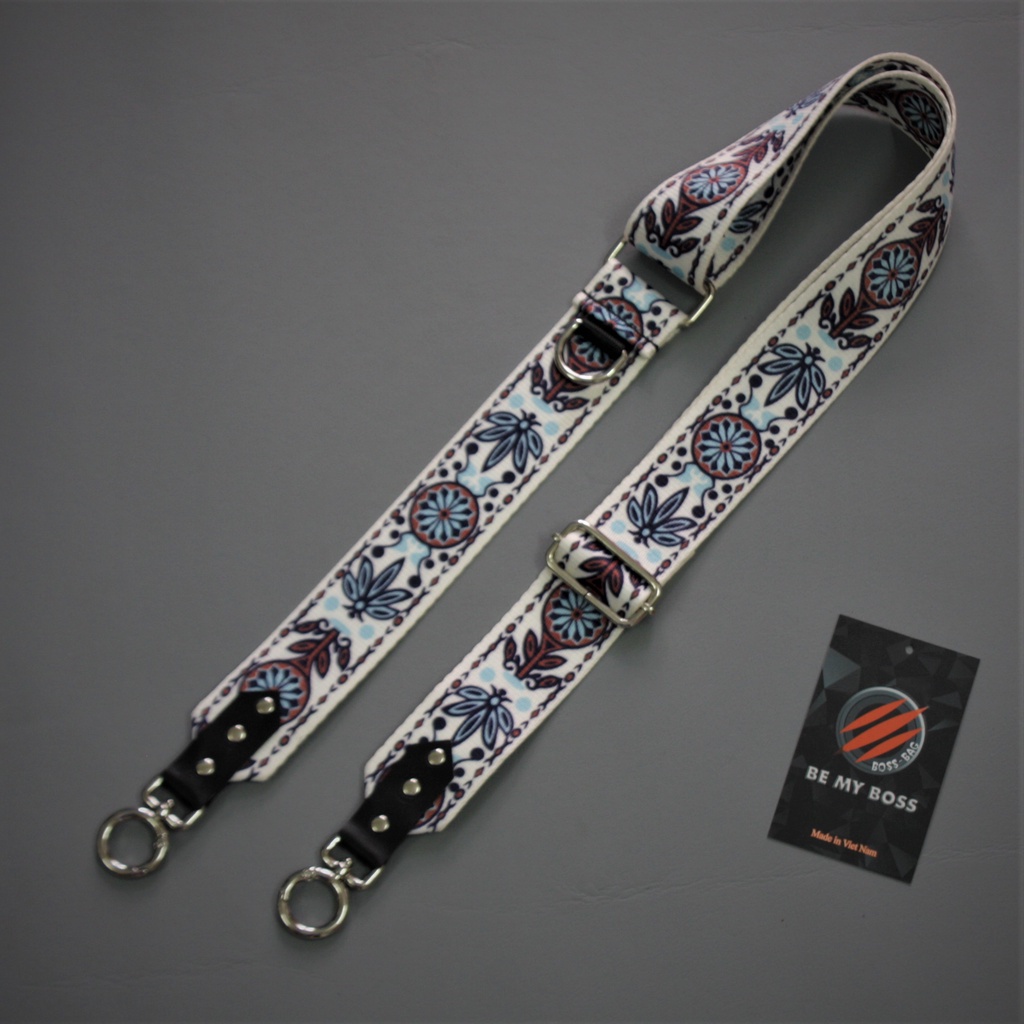 Dây Đeo Chéo Poly Túi Xách Thổ Cẩm Hoa Lá