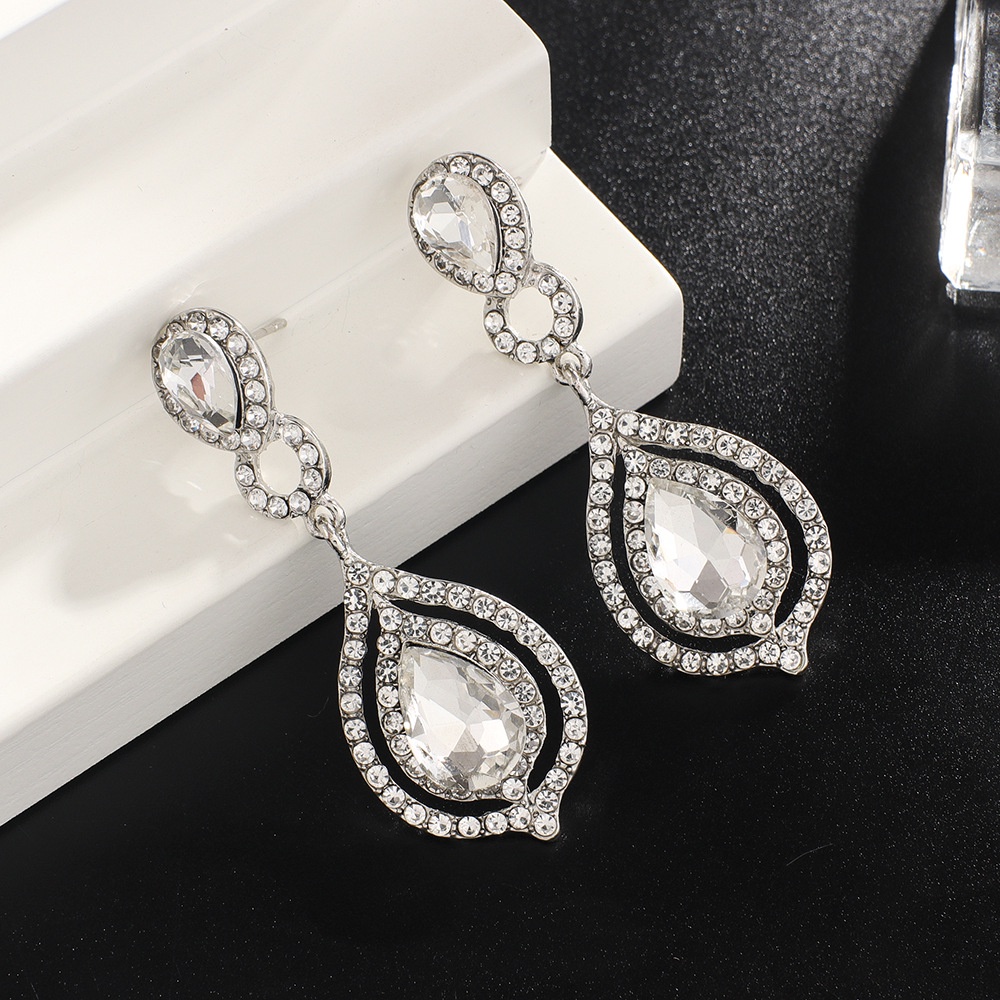 Hoa Tai Dáng Dài Đính Đá Thời Trang Cho Nữ