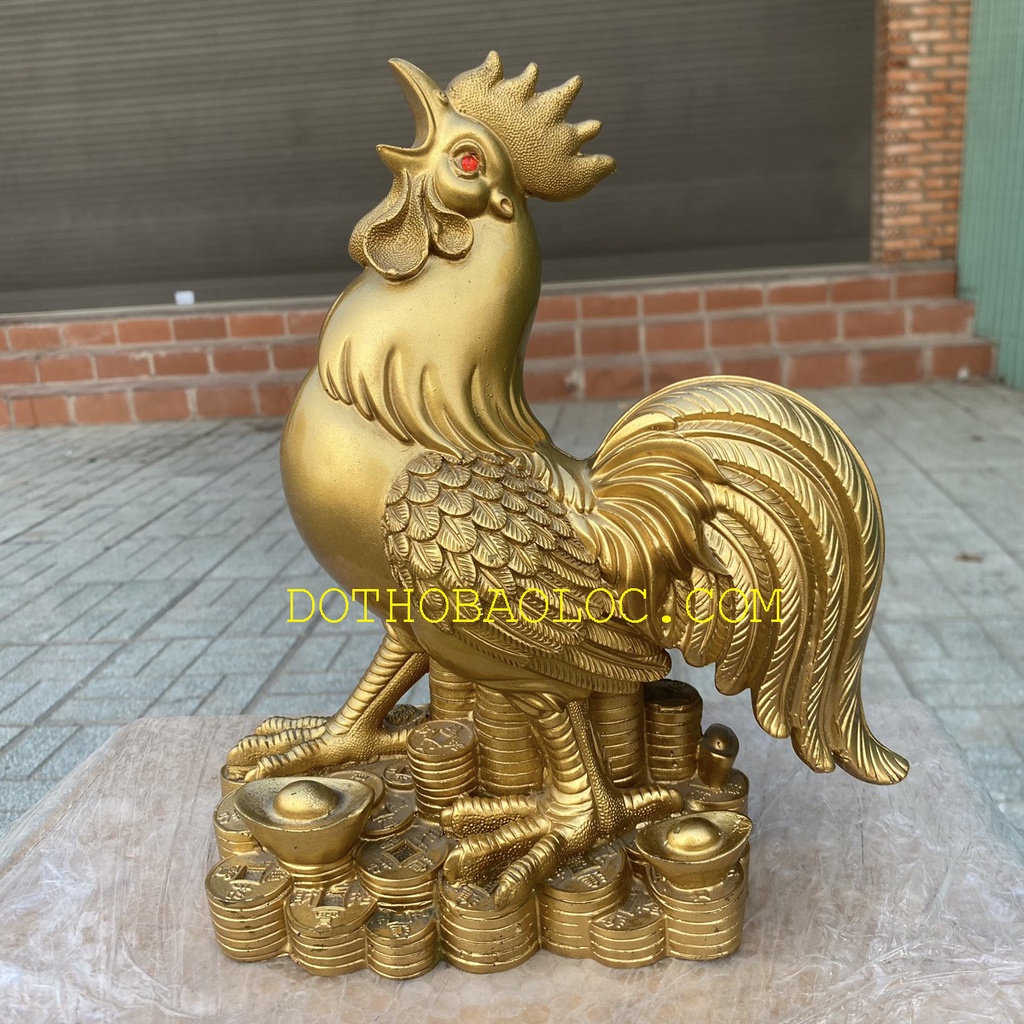 Tượng Gà Trống Phước Lộc phong thủy bằng bột đá cao 30cm