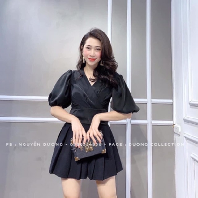 [Mã WASTUP giảm 10% tối đa 30K đơn 99K] Áo kiểu croptop vạt chéo cổ V | BigBuy360 - bigbuy360.vn