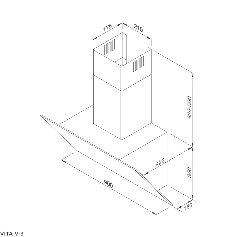 [FREESHIP HCM] Máy Hút Mùi Áp Tường Malloca VITA V-3 - Công Suất Hút 700m3/h - Ngang 90cm