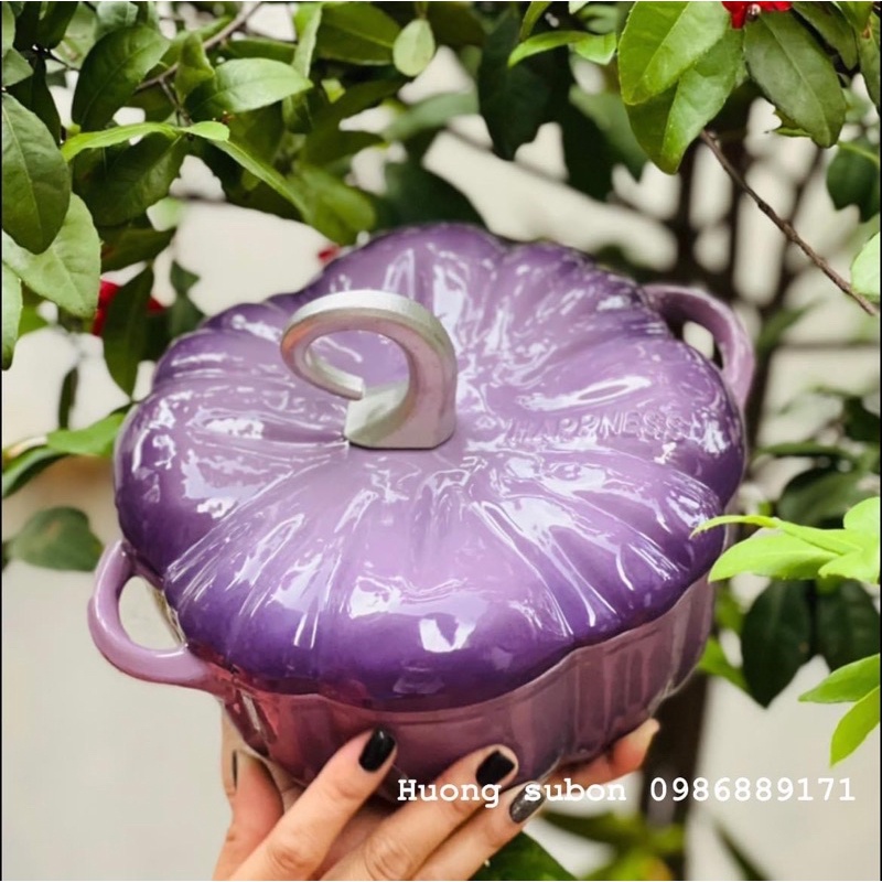 Nồi gang Happyness núm cong size 20cm và 25 nồi bí