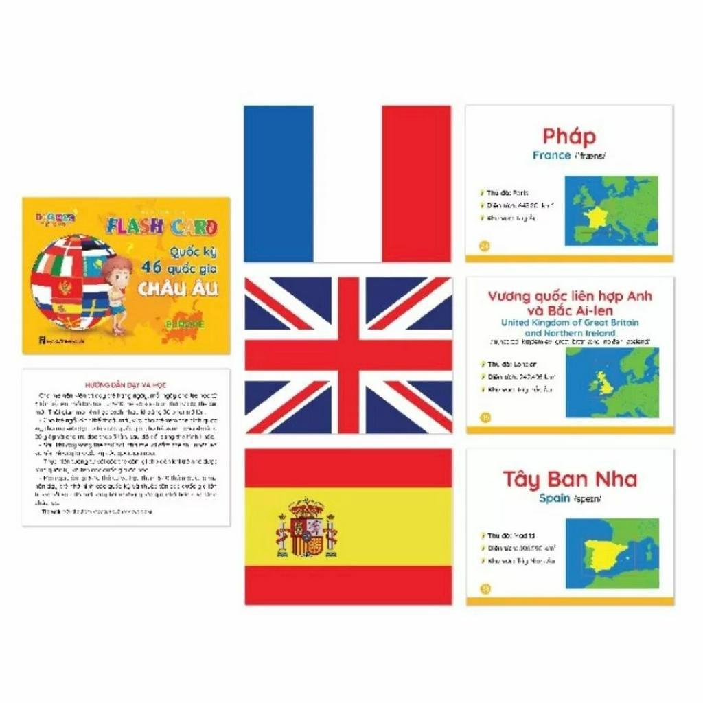 Thẻ Học Thông Minh - Flash Card Quốc Kỳ Các Quốc Gia Trên Thế Giới - Song ngữ Anh-Việt có phiên âm