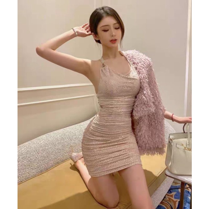 (Oder) Váy đầm body gắn kim sa bling bling. Váy yếm dáng ôm ngắn lung linh.