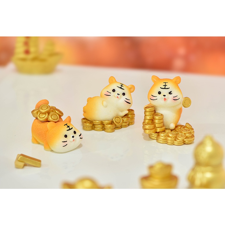 Mô Hình Trang Trí Ô Tô Bàn Làm Việc Phòng Khách - Phụ Kiện Trang Trí Taplo Xe Hơi Bộ Chú cọp thần tài Cực Yêu