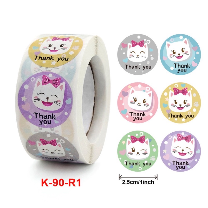 Sticker cuộn thank you 500 hình chọn mẫu