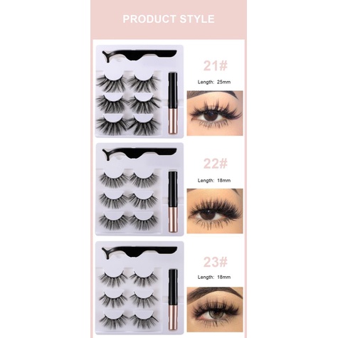 Bộ lông mi giả 3D từ tính kèm bút kẻ mắt dạng lỏng tiện dụng
 | BigBuy360 - bigbuy360.vn