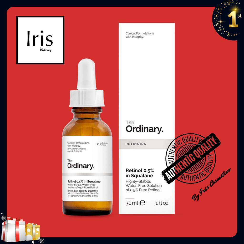 Serum chống lão hoá, sạm, nám, Retinol 0.2%, 0.5% và 1% in Squalane và Retinoid 2% Emulsion – The Ordinary.