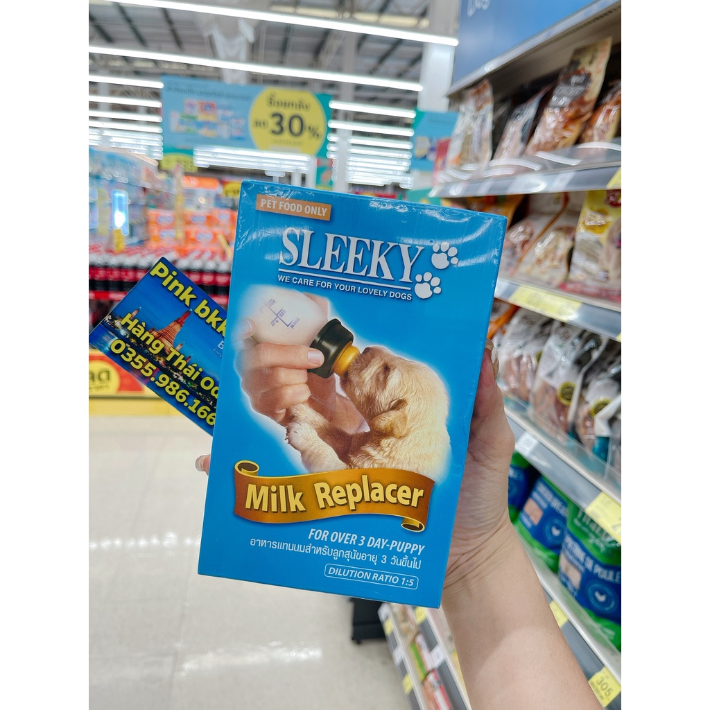 Sữa Sleeky Sữa cho chó Sơ sinh Thái Lan 150g ⚡NỘI ĐỊA THÁI⚡ Thay thế sữa Chó Mẹ .