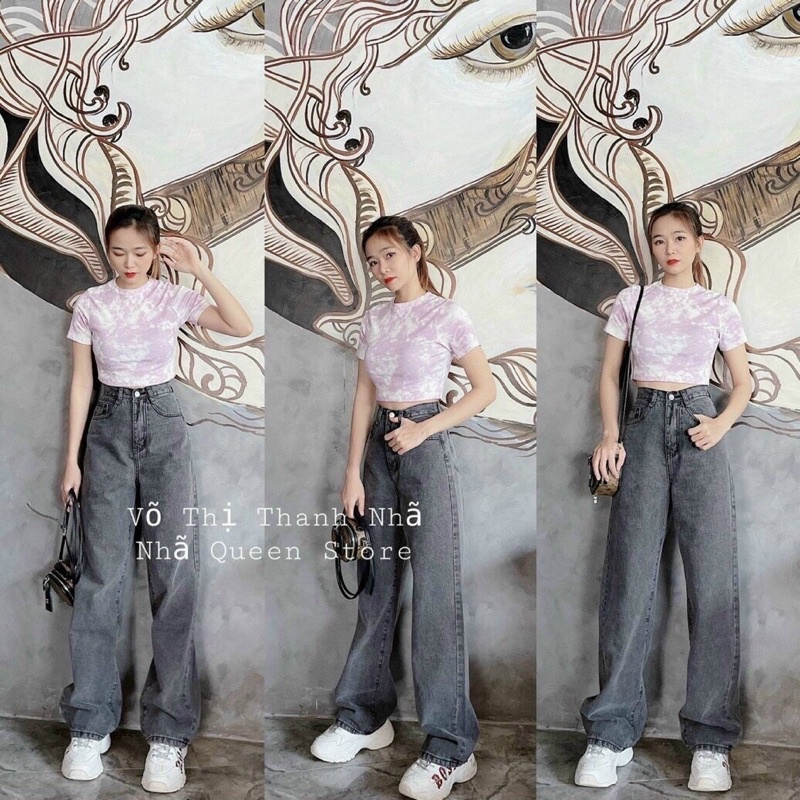 Quần Baggy Jean Nữ Lưng Cao Trơn 3 Màu Size Đại 40kg Đến 80kg Quần Baggy Bigsize Hàng VNXK MS105 | BigBuy360 - bigbuy360.vn