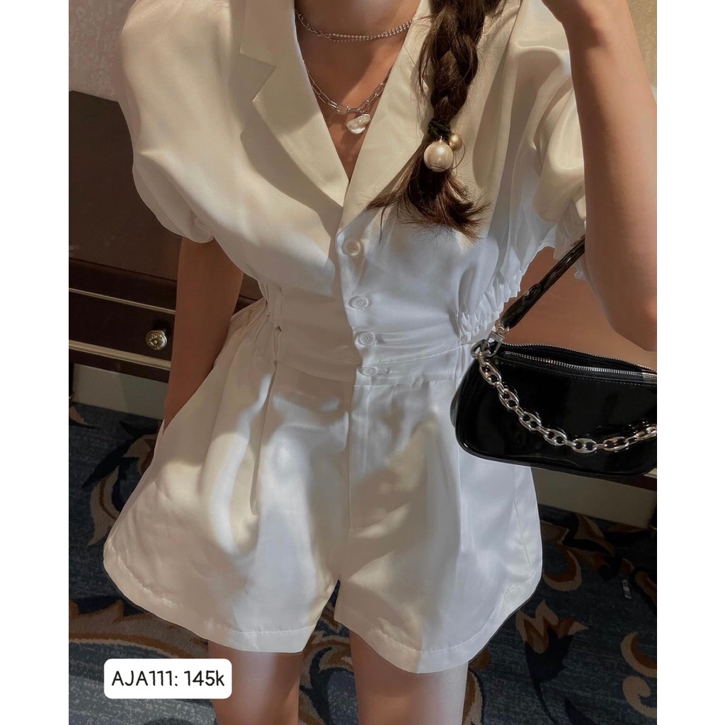 Jum nữ sang chảnh thỏa sức năng động với chiếc jumpsuit short tay ngắn sexy đẹp CHIBEST AJA111