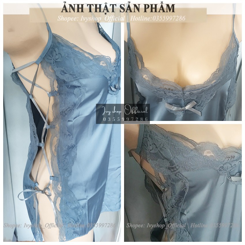 Váy Ngủ Phi Lụa Xẻ Sườn Xương Cá Gợi Cảm - XC170 - Đầm Ngủ Sexy Freesize, BigSize