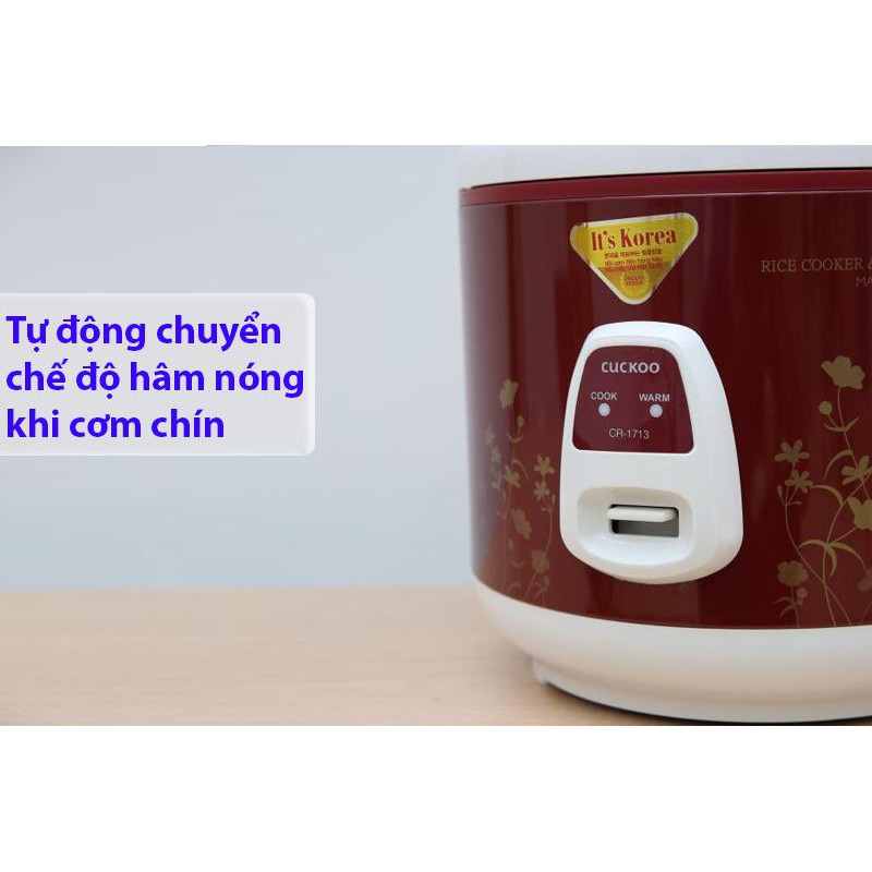 [Mã ELHADEV giảm 4% đơn 300K] Nồi cơm điện Cuckoo CR-1713 - 3 lít