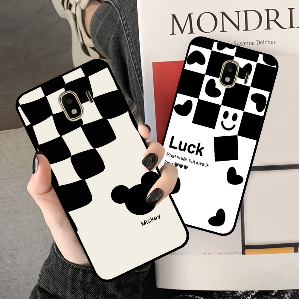 Ốp lưng Samsung J2 Pro / J2 Core / J4 in hình sọc caro, họa tiết đen trắng dễ thương