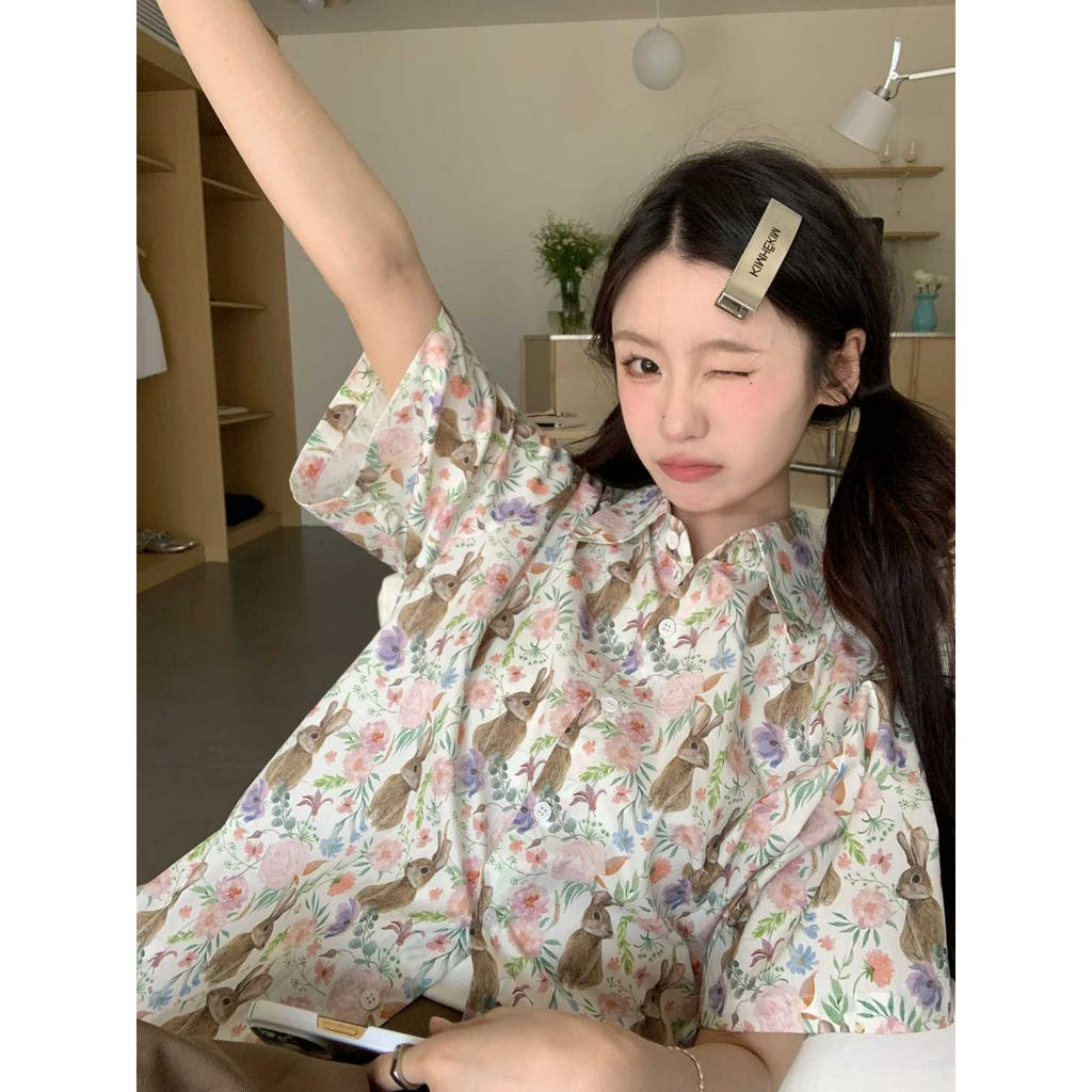 Áo Sơ Mi Ngắn Tay Có Cổ Thời Trang Mùa Hè Hàn Quốc Dành Cho Nữ