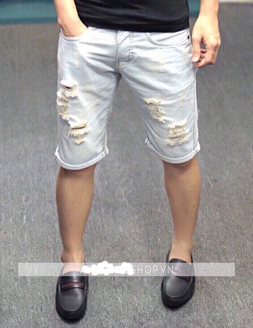 Quần jeans short wax thời trang nam xuất khẩu