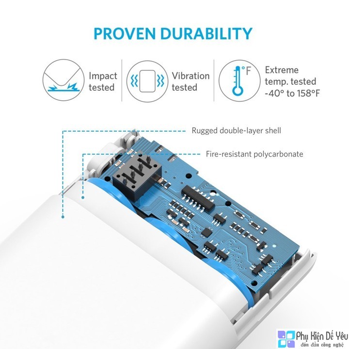 Pin sạc dự phòng Anker PowerCore 10000 mAh, Nhỏ Nhẹ nhất - A1263 [PHÂN PHỐI CHÍNH HÃNG, BẢO HÀNH 18 THÁNG]