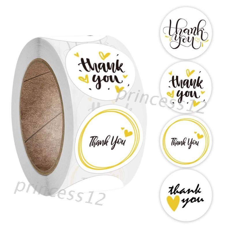 500 Miếng Dán Tròn In Chữ Thank You