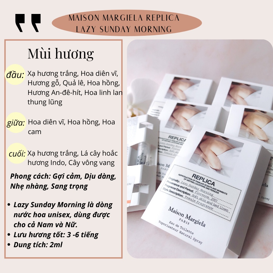 Vial nước hoa REPLICA Lazy Sunday Morning 1.2ml