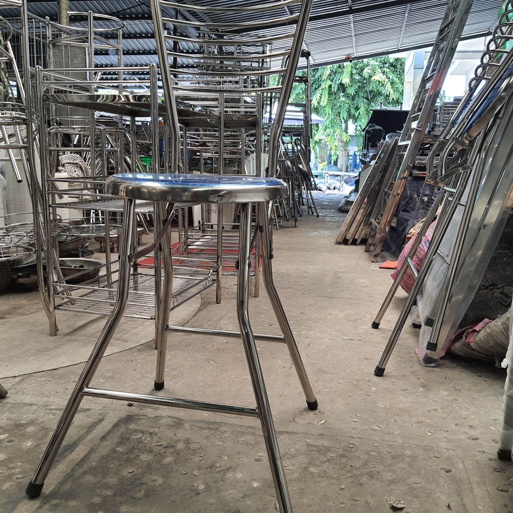 Ghế xếp 8 song , inox có lưng dựa cao lên mặt ghế 60cm/70cm/80cm . Hàng dày 1mm , chắc chắn , sử dụng an tâm .