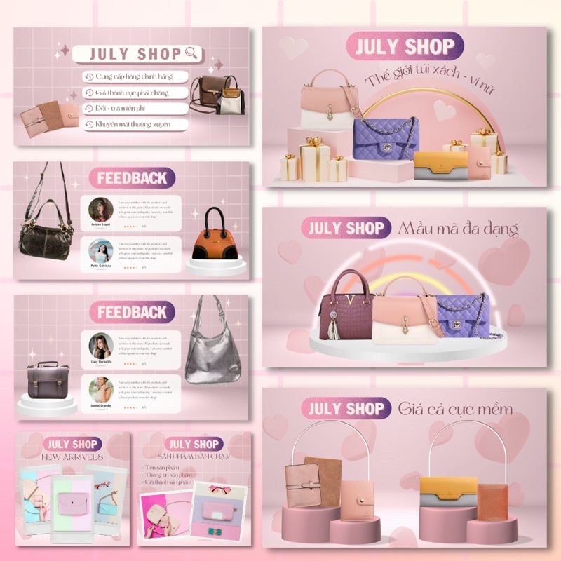 Template Shopee ngành hàng Túi ví nữ