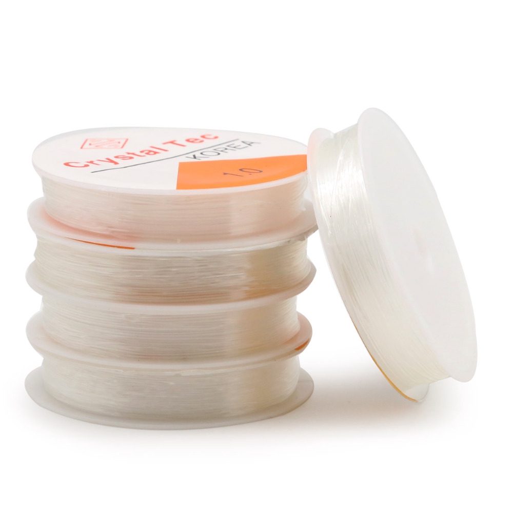Cuộn dây cước co giãn trong suốt 0.5-1.0mm dành cho làm đồ trang sức thủ công