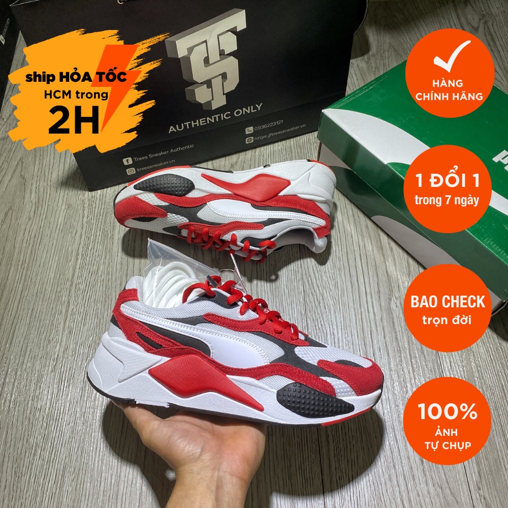 Giày thể thao PUMA RS-X3 SUPER WHITE RED 372884 01