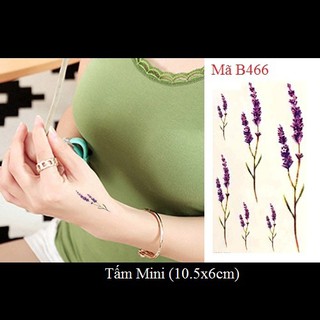 Xăm dán Tattoo hoa lá B466
