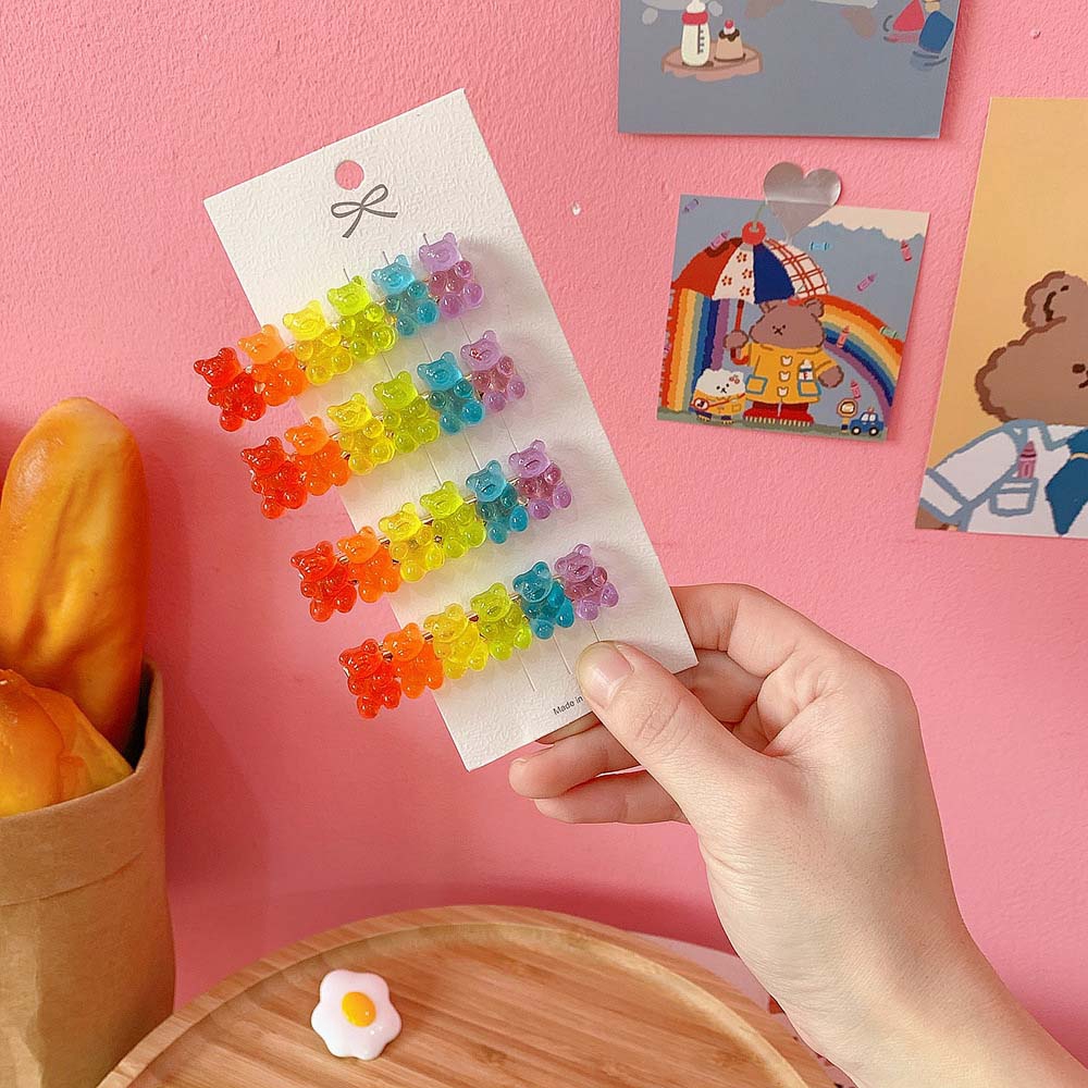 Kẹp Tóc Nhựa Hình Gấu Xinh Xắn