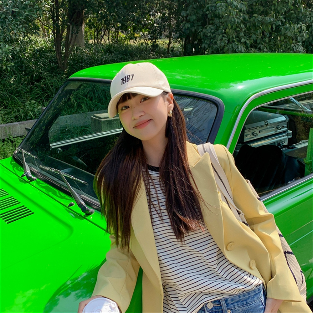 Mũ lưỡi trai thêu chữ phong cách Hàn Quốc thời trang dành cho nữ