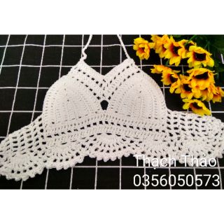 Áo croptop len móc cho bé