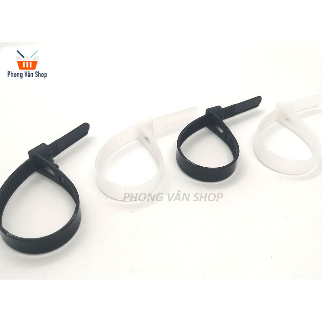 100 Dây thít có lẫy mở - Đen - Trắng - 15cm-20cm-25cm-30cm