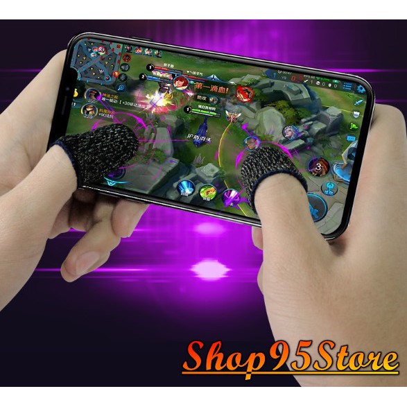 Bao ngón tay chơi game cảm ứng sợi bạc chống rít, mồ hôi cho game thủ (2 chiếc)