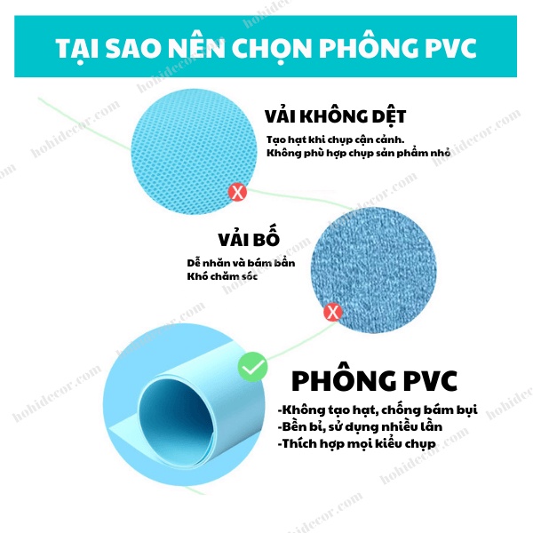 Phông Nền PVC Chụp Ảnh Khổ Lớn, Phông Trắng Chụp Hình Sản Phẩm, Background Nhựa Studio - HoHi Decor