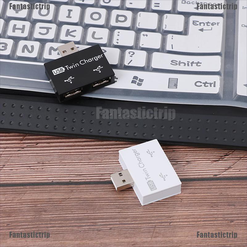 Fantastictrip 1-to-2 port usb 2.0 male usb dual splitter hub cord adapter converter